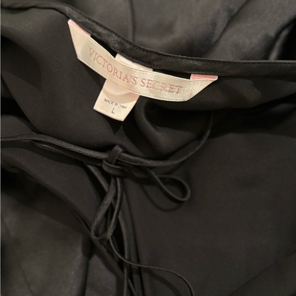 Victoria's Secret 100% Silk black Maxi slip dress cowl neckline Large - Picture 8 of 9